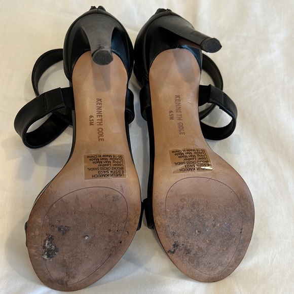Kenneth Cole black strappy high heels back zipper size 6.5M - Picture 3 of 6